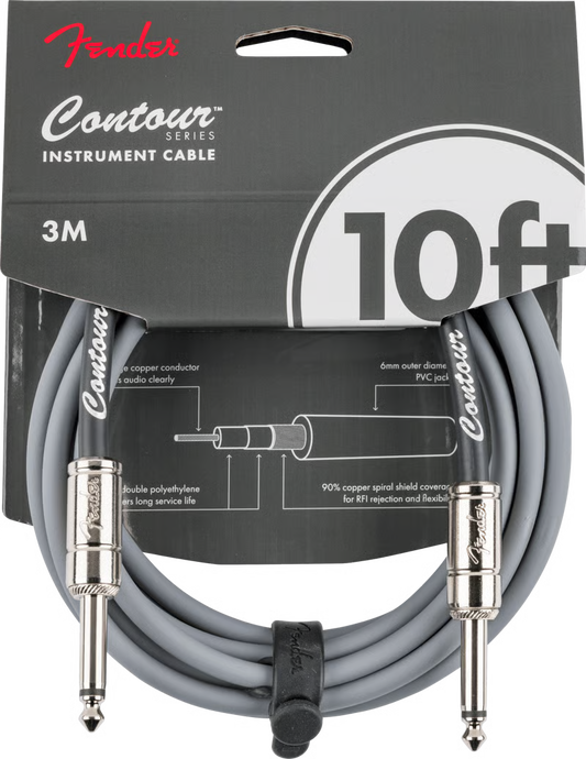 Fender Contour™ 10ft Instrument Cable Inca Silver