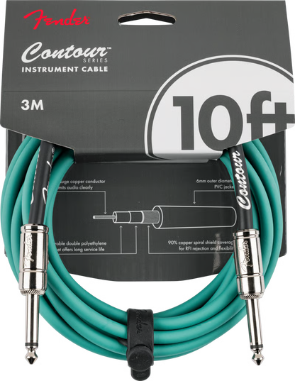Fender Contour™ 10ft Instrument Cable Sherwood Green