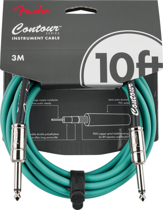 Fender Contour™ 10ft Instrument Cable Sherwood Green