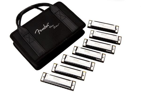 Blues Deluxe Harmonica Pack of 7 with Case