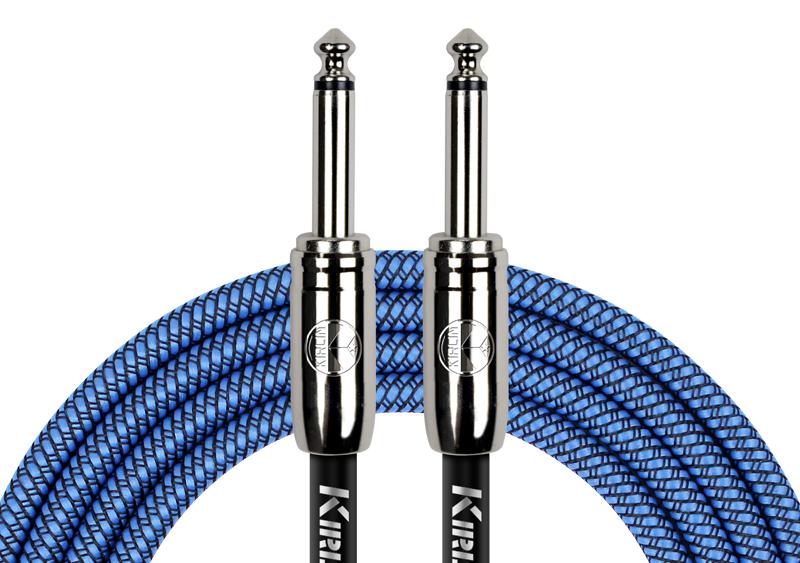 Kirlin 10ft 1/4" Mono To 1/4" Mono Guitar Cable | Woven Blue | IWCC-201PN