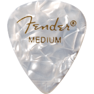 Fender Premium Celluloid 351 Shape Picks Medium | Pack of 12 | White