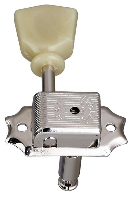 Gotoh SD90 Series Acoustic/Electric Tuning Machines in Nickel Finish (3+3) with Vintage Green Keystone Buttons