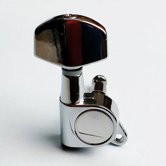 GT Acoustic/Electric Guitar Sealed Tuning Machines in Chrome Finish (3+3) with Traditional Chrome Buttons