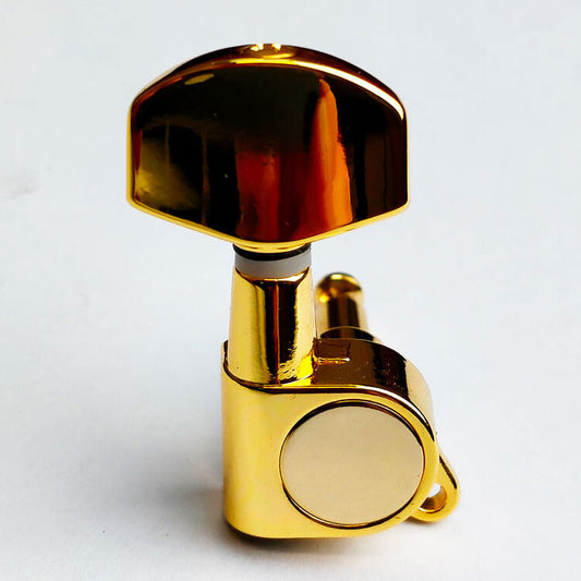 GT Acoustic/Electric Guitar Sealed Tuning Machines in Gold Finish (3+3) with Traditional Gold Buttons