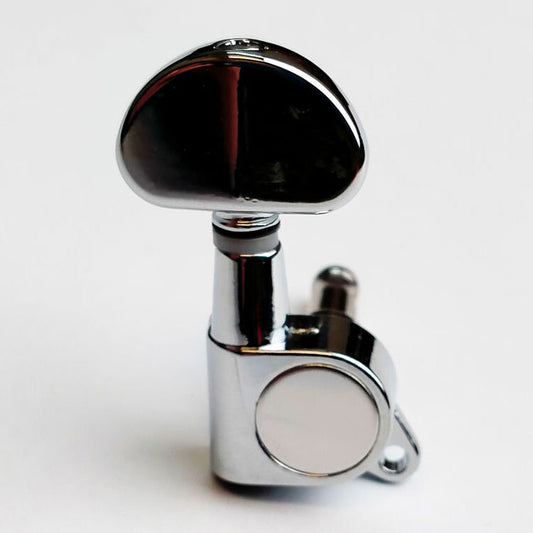 GT Acoustic/Electric Guitar Sealed Tuning Machines in Chrome Finish (3+3) with Kidney Bean style Button