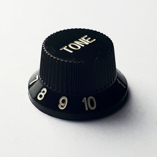 GT ABS ST-Style Tone Knobs in Black (Pk-2) Numbered 0 - 10