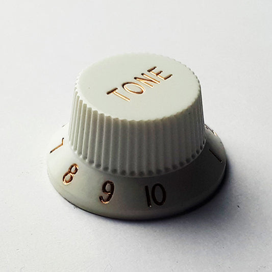 GT ABS ST-Style Tone Knobs in White (Pk-2) Numbered 0 - 10