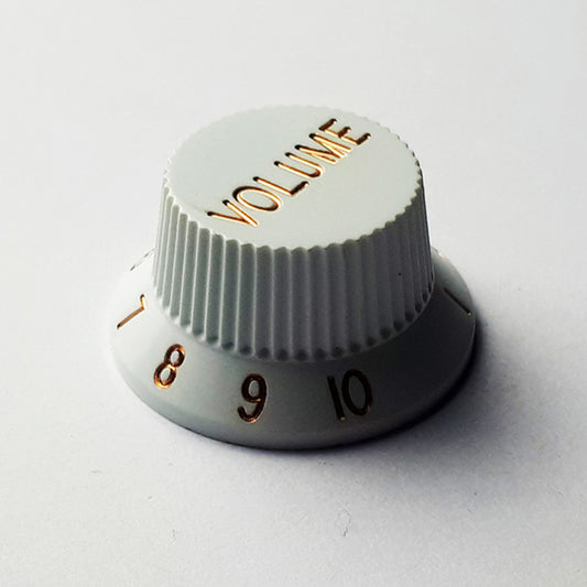 GT ABS ST-Style Volume Knobs in White (Pk-2) Numbered 0 - 10