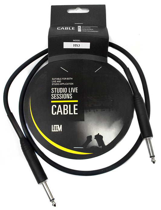 Leem 3ft Heatshrink Instrument Cable (1/4" Straight Plug - 1/4" Straight Plug)