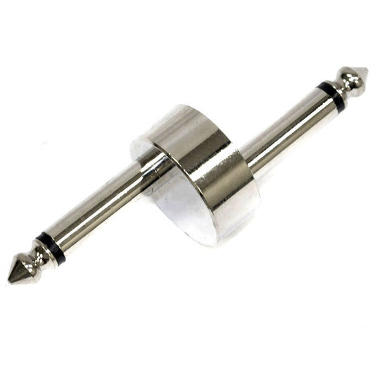 Leem FX-Pedal Connector in Chrome Finish (1/4" Mono Plug - 1/4" Mono Plug)