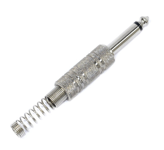 Leem 1/4" Metal Mono Jack Plug with Long Flexible Cable Boot (Pk-1)