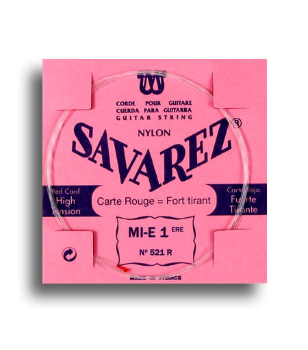 Savarez 521R Traditional High Tension (E-1st) Single Classical Guitar String String Gauge 0.0278