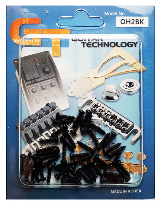 GT Wood Screws with Round Head in Black Finish - 1.75mm x 10mm (Pk-50)