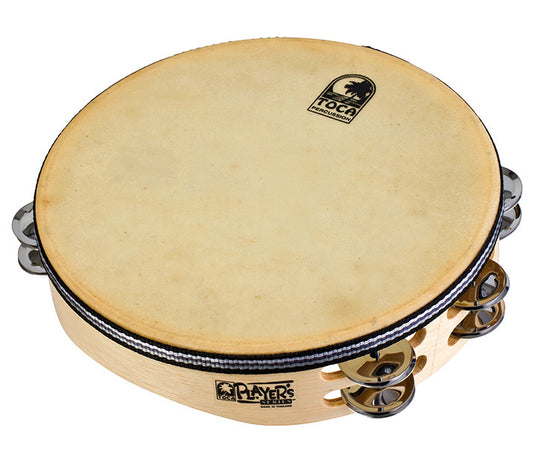 Toca Players Series Wooden 10" Tambourine w/ Head & Double Row Of Jingles