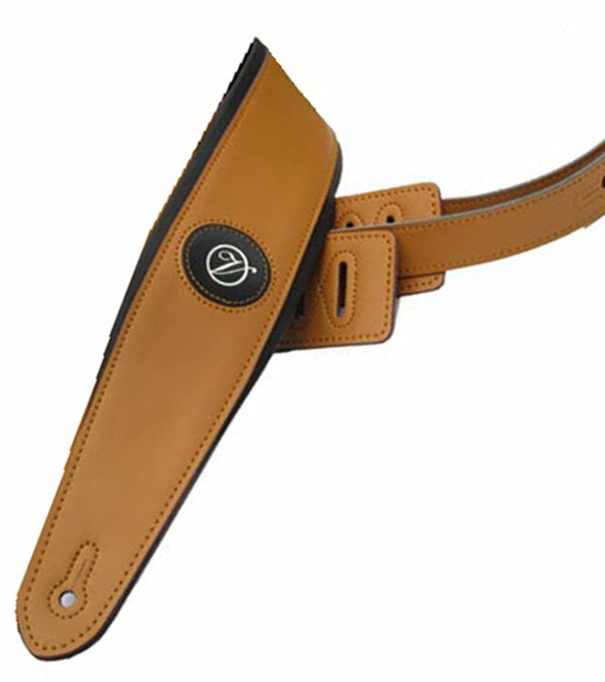 Vorson Padded Light Brown & Black Leather Guitar Strap Look Awesome with Vorson!