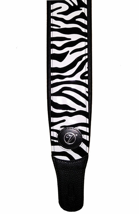 Vorson Black Leather Guitar Strap with Zebra Pattern Look Awesome with Vorson!