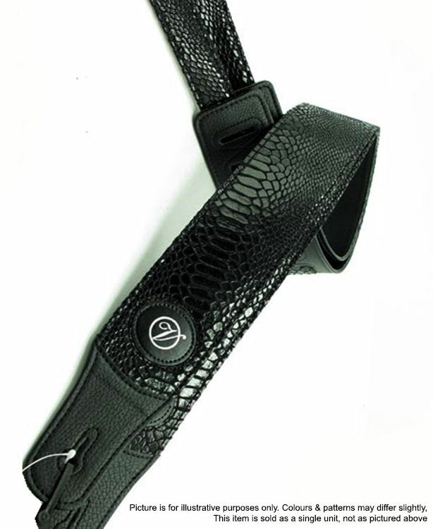 Vorson Black Skin Patterned Guitar Strap with Leather Ends Look Awesome with Vorson!