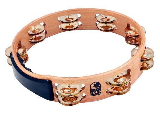 Toca Acacia Hardwood 10" Tambourine with Brass Jingles
