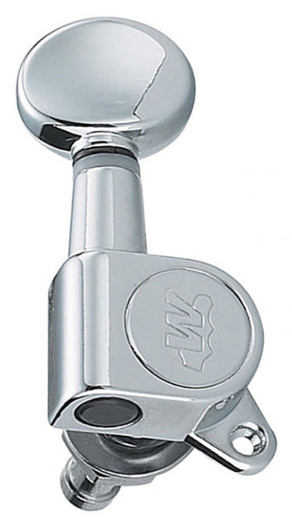 Wilkinson Electric Guitar Tuning Machines in Chrome Finish (6-inline) with Classic Mini Oval F-style Vintage Button