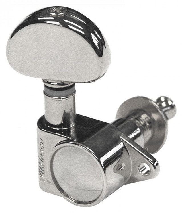 Wilkinson Acoustic/Electric Guitar Tuning Machines in Chrome Finish (3+3) with Kidney Bean style Button