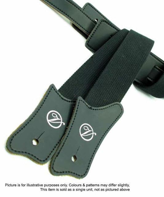 Vorson Black Fabric Guitar Strap with Black Leather Ends Look Awesome with Vorson!