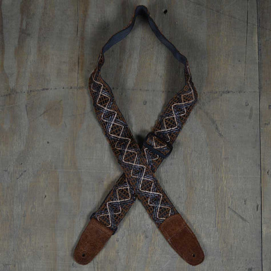 BROWN LACING RAG GUITAR STRAP