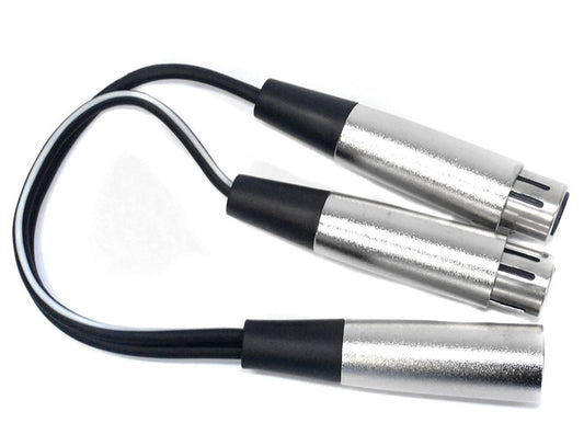 Leem 6" Y-Cable (XLR Male - 2 x XLR Female)