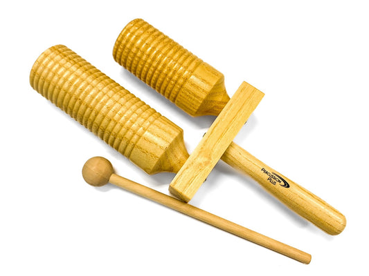 Percussion Plus Wooden Double Agogo with Beater