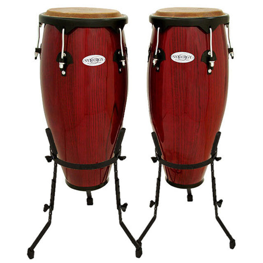 10 & 11 INCH WOOD CONGA SET RED