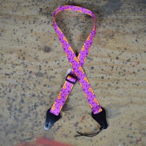 UKULELE STRAP HIBISCUS PURPLE