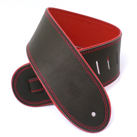 3.5 INCH ROLLED EDGE GARMENT STRAP BLACK/RED