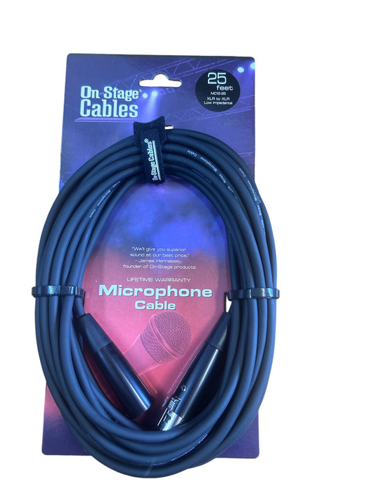 On Stage 25ft Microphone Cable (XLR Male - XLR Female)
