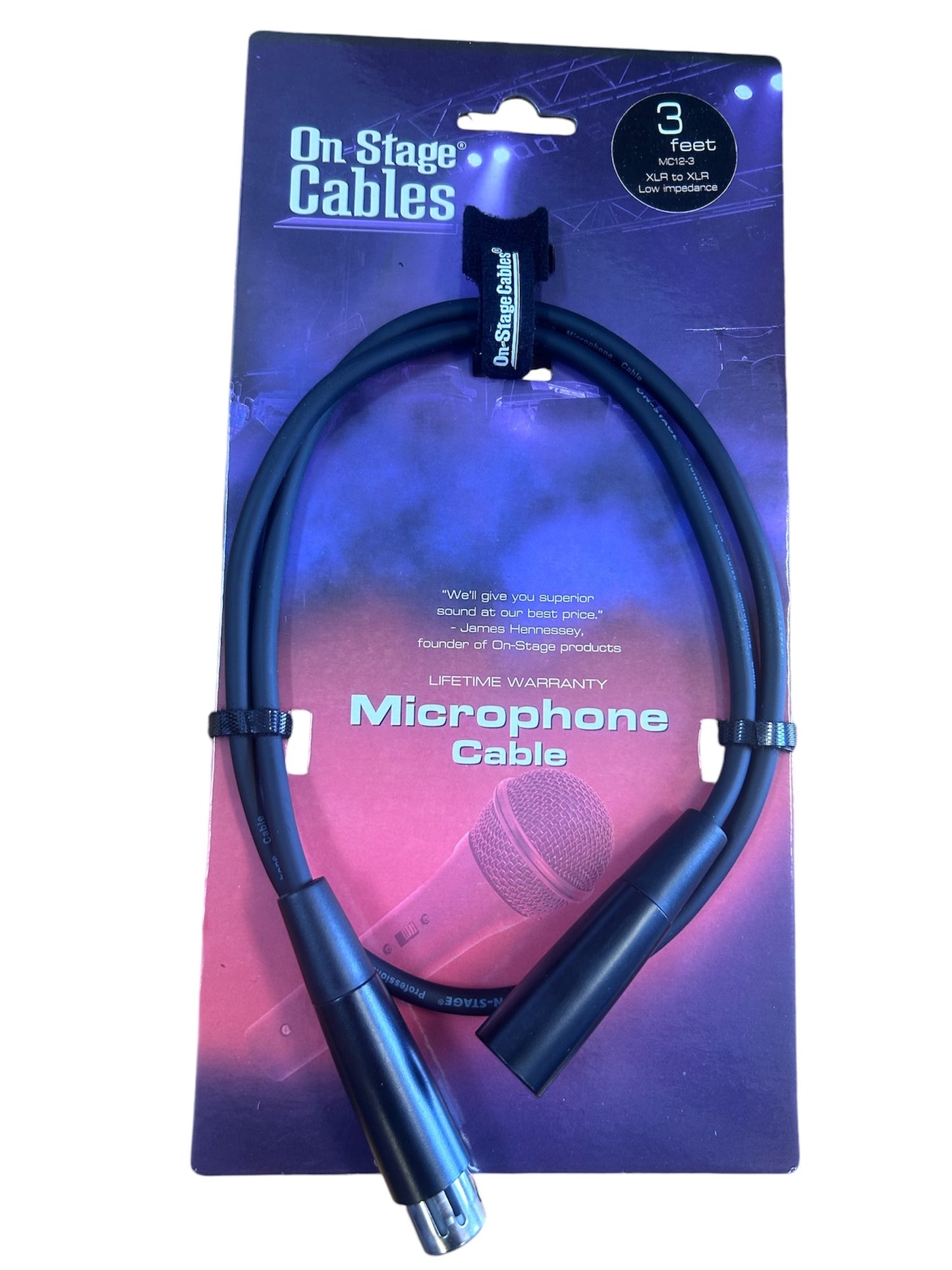 On Stage 3ft Microphone Cable (XLR Male - XLR Female)