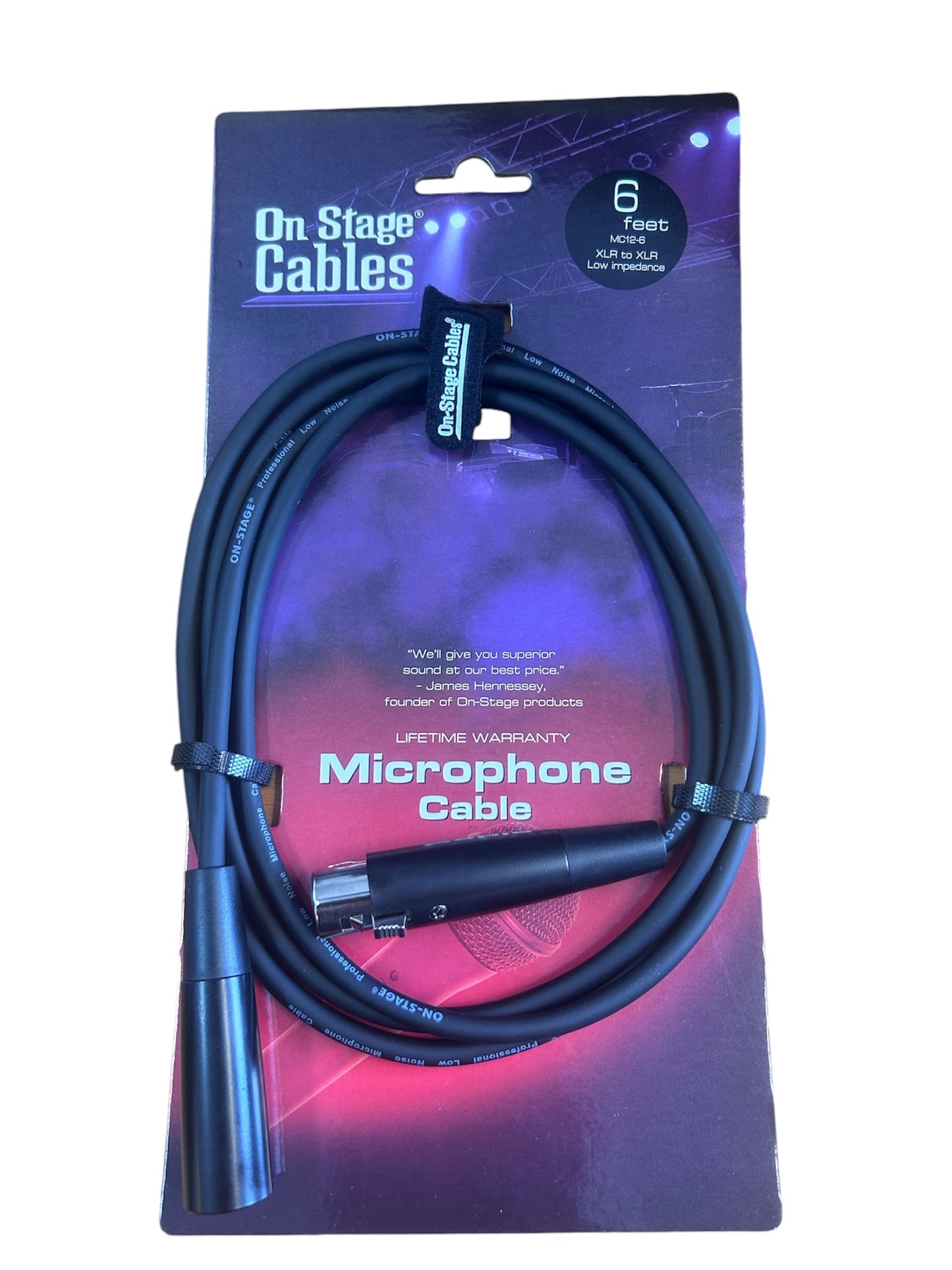 On Stage 6ft Microphone Cable (XLR Male - XLR Female)