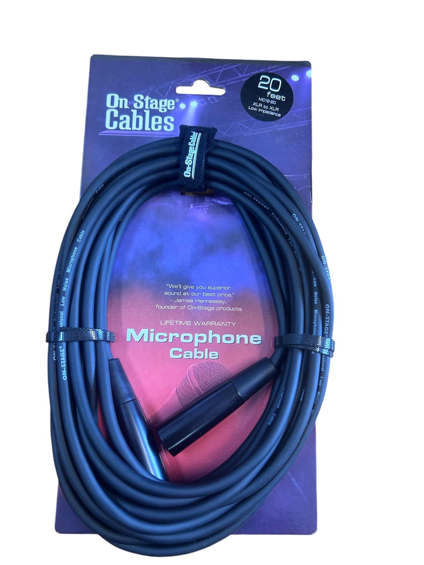 On Stage 20ft Microphone Cable (XLR Male - XLR Female)