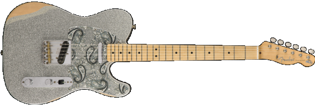 Brad Paisley Road Worn Telecaster Maple Fingerboard Silver Sparkle