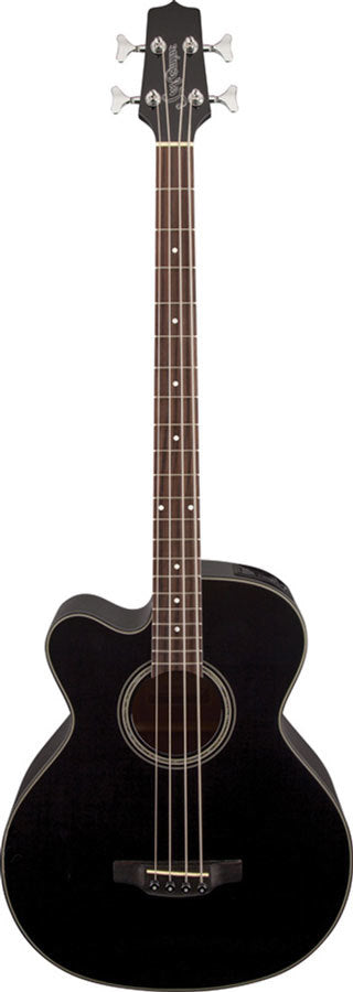 Takamine GB30 Series Left Handed AC/EL Bass Guitar with Cutaway in Black Gloss Finish