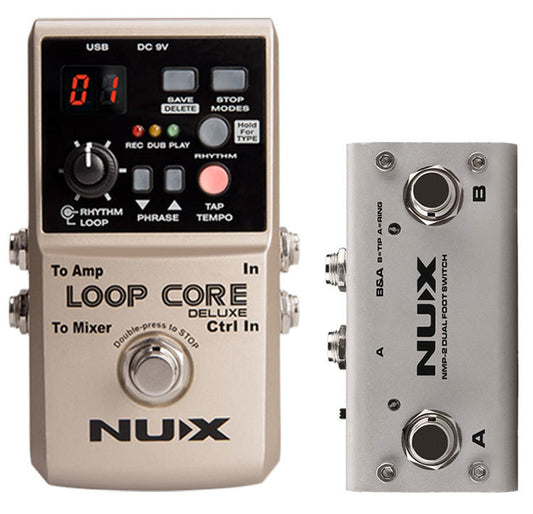 NU-X Core Stompbox Series Loop Core Deluxe Bundle Inc. Loop Core Deluxe & Dual Foot Switch