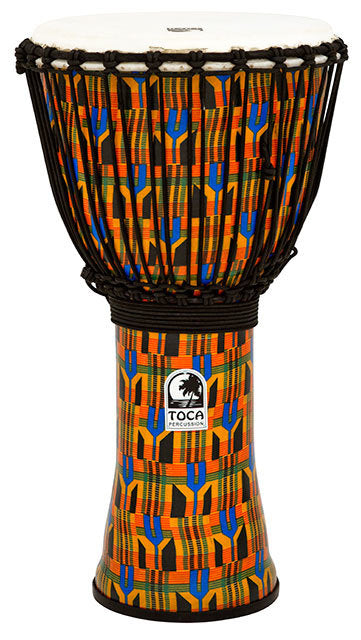 12 INCH DJEMBE KENTE CLOTH ROPE TUNED