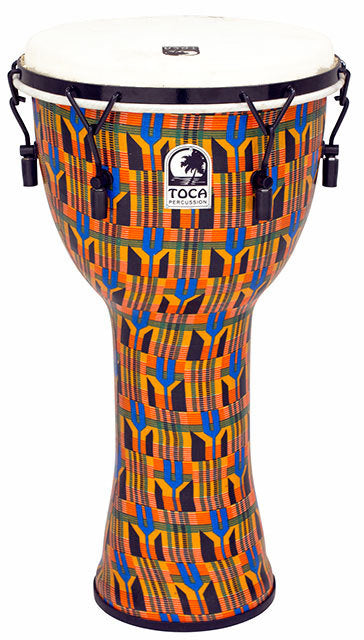 TOCA 12 INCH MECHANICAL TUNED DJEMBE KENTE CLOTH