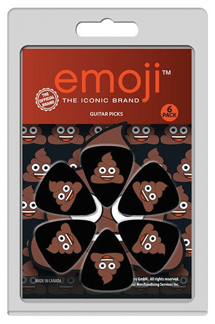 Perris 6-Pack Emoji Poop Licensed Guitar Picks Pack