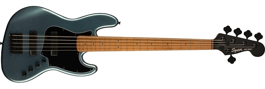 Contemporary Active Jazz Bass HH V Roasted Maple Fingerboard Black Pickguard Gunmetal Metallic