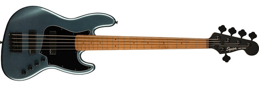 Contemporary Active Jazz Bass HH V Roasted Maple Fingerboard Black Pickguard Gunmetal Metallic