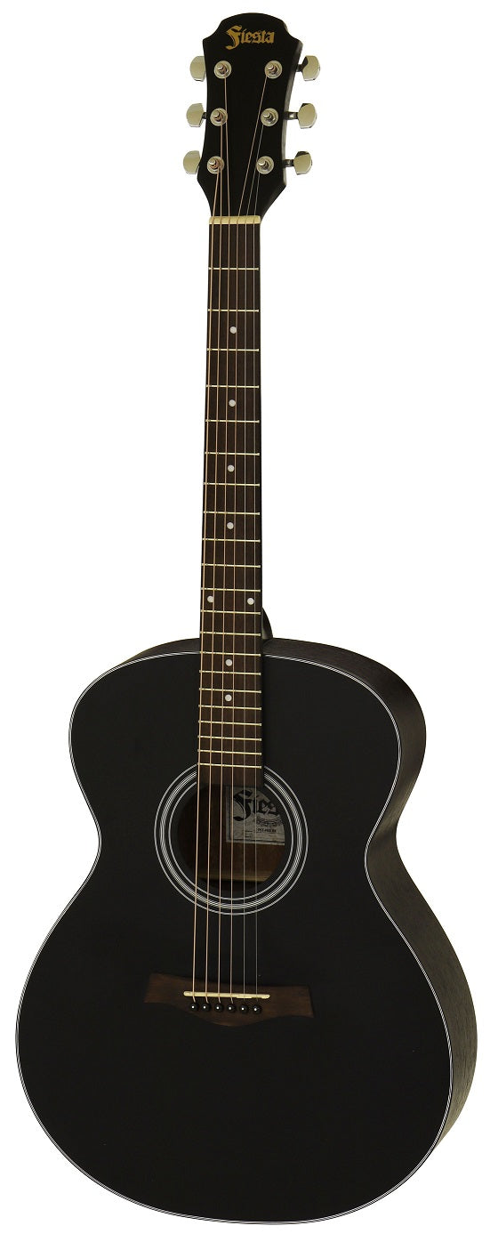 Aria Fiesta Series Traveller Acoustic Guitar in Black Matte Finish