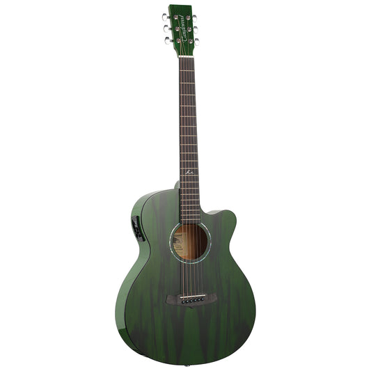 Tanglewood Azure Super Folk CE Pacific Walnut Top Green with Premium Plus