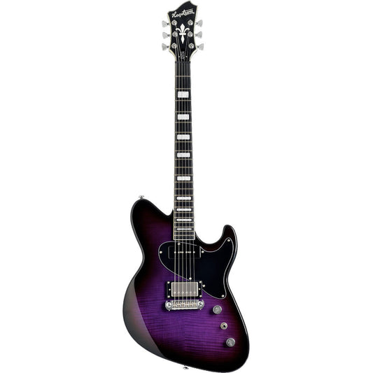 Hagstrom Adina Electric Guitar in Cosmic Purple Burst w/ C46 Case