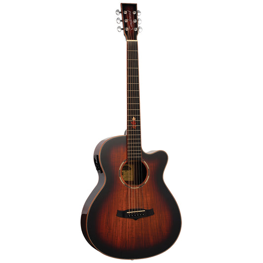 Tanglewood Winterleaf Exotic Super Folk C/E All Figured Koa Autumn Burst Gloss