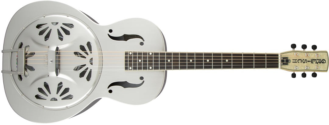 G9221 Bobtail Steel Round-Neck A.E. Steel Body Spider Cone Resonator Guitar Fishman Nashville Resonator Pickup