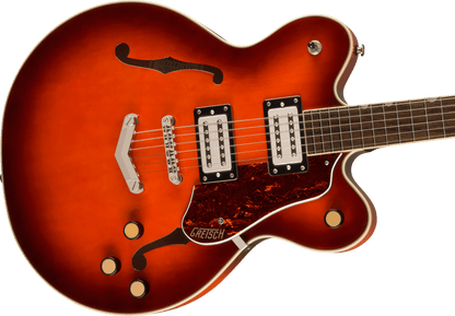 G2622 Streamliner Center Block Double-Cut with V-Stoptail Laurel Fingerboard Broad’Tron BT-3S Pickups Fireburst